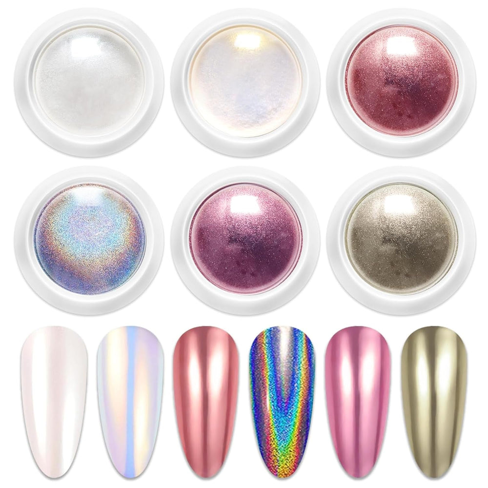 BISHENGYF Rose Gold Chrome Nail PowderNeue Upgrade Grosse Kapazität Chrom PulverSuper-Spiegeleffekt Metall Mirror Chrome Powder –Neon Glassy Pearl Effect Glitter Nagelkunst Pulver Für DIY Salon