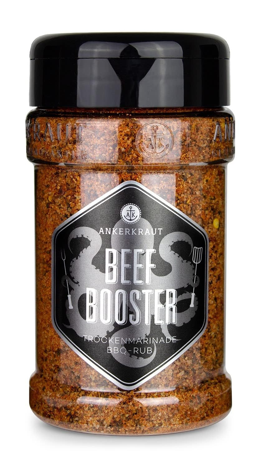 Ankerkraut Beef Booster, Rub Brisket and Steak Gewürz, Gewürzmischung für Fleisch, 230g in Streuer