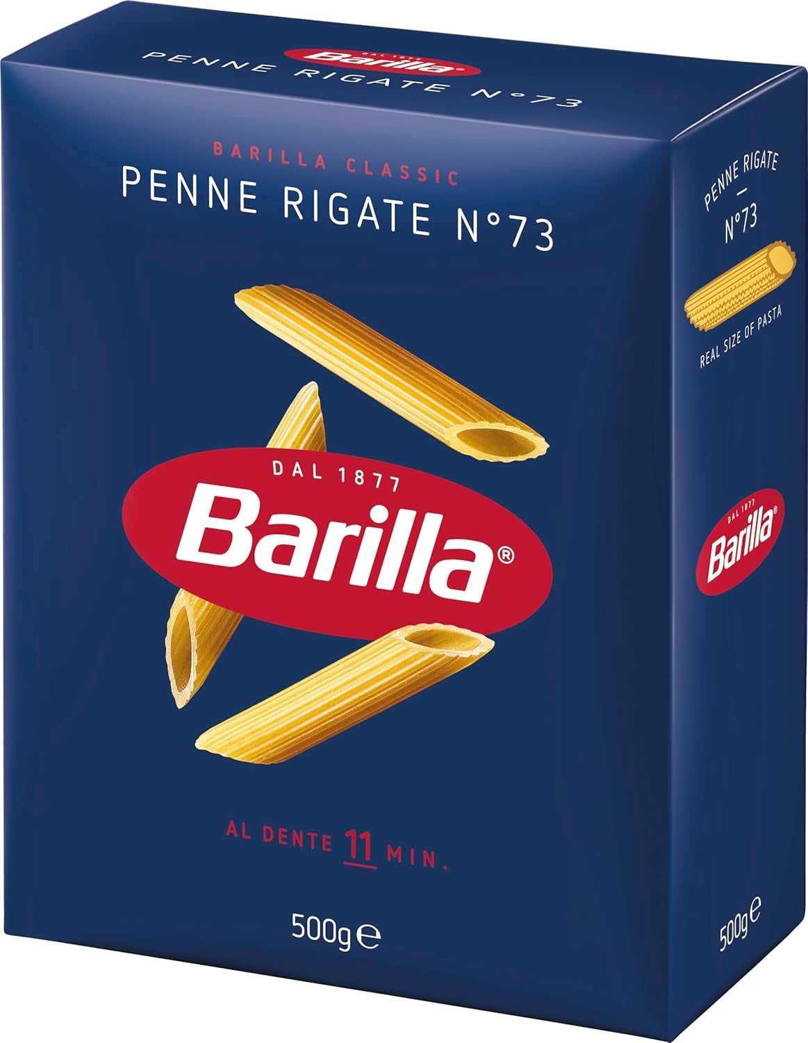 Pasta Barilla Classic Penne Rigate Nr. 73 from high-quality durum wheat, always al dente (1 x 500 g)