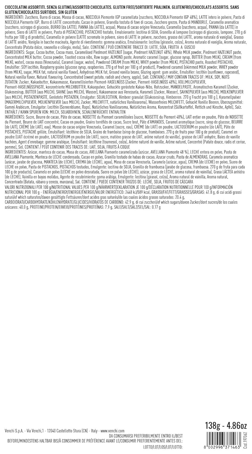 Venchi - Murrine Assorted Chocolate Small Gift Box, 138g, Gluten Free, No Artificial Colors, No Preservatives, Gift Idea