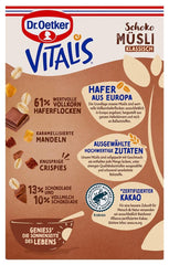 Dr. Oetker Vitalis Chocolate Muesli Classic: Breakfast muesli with milk and dark chocolate, pack of 7 (7 x 600g)