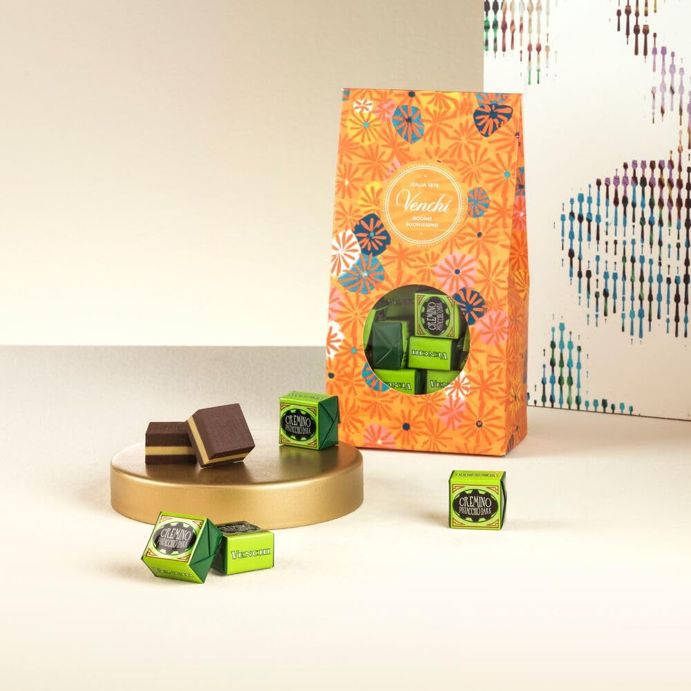Venchi - Murrine with Pistachio Cremino Pralines Gift Box, White Chocolate, 305g, Gluten Free, No Artificial Colors, No Preservatives - Perfect Gift Idea