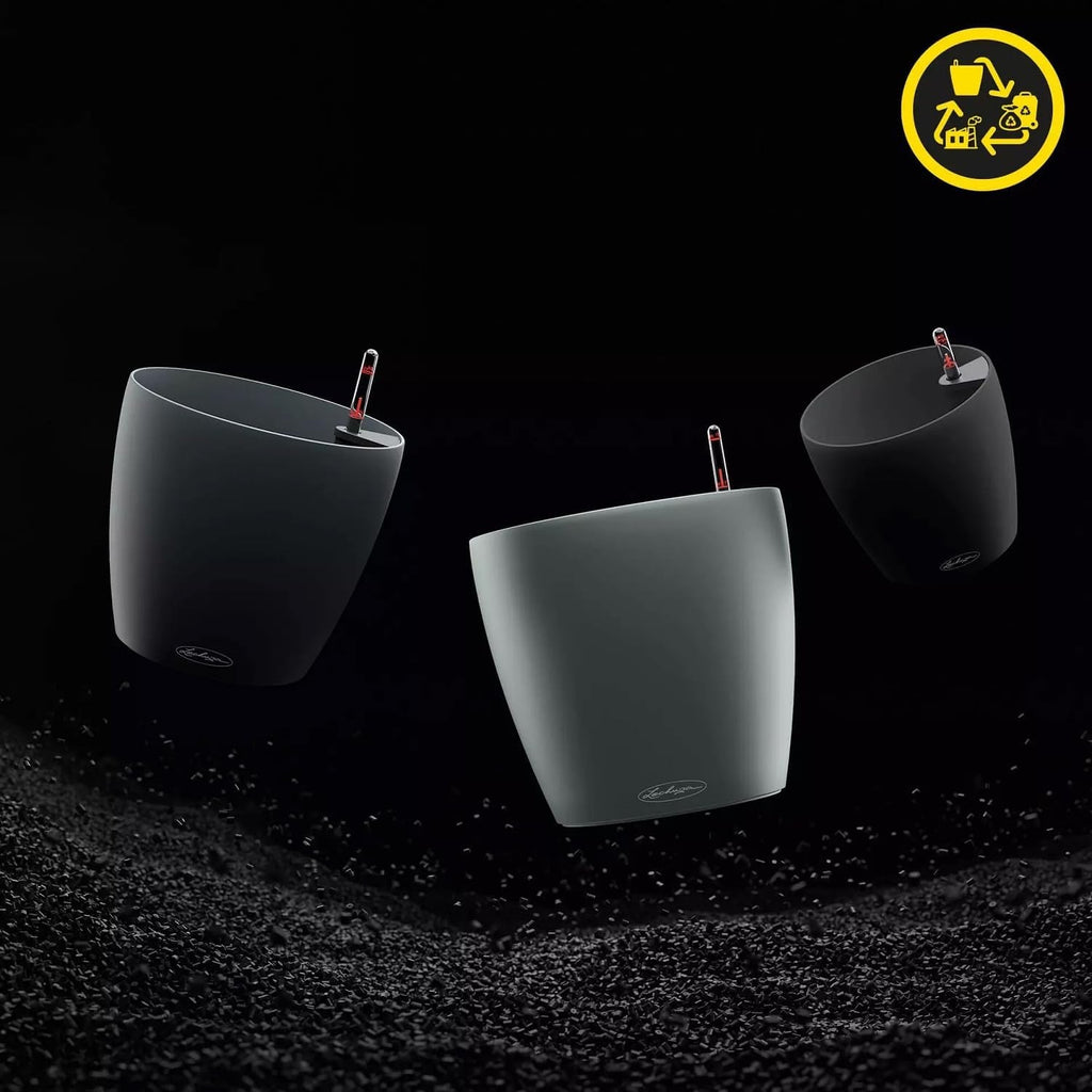 Ghiveci LECHUZA Classico Color ECO 35 Gri Deschis cu Sistem de Udare și Indicator al Nivelului de Apă | Fabricat din Plastic 100% Reciclat | Finisaj Mat | Ø 34,5 x 32,5 cm | 18930