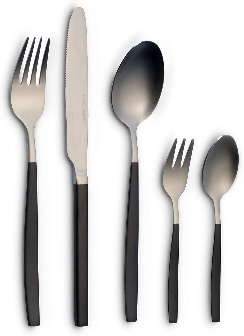Echtwerk Positano Due-Bronze Cutlery Set, Black Edition, 20 Pieces, 4 People Kitchen Naty Shop Silver / Black