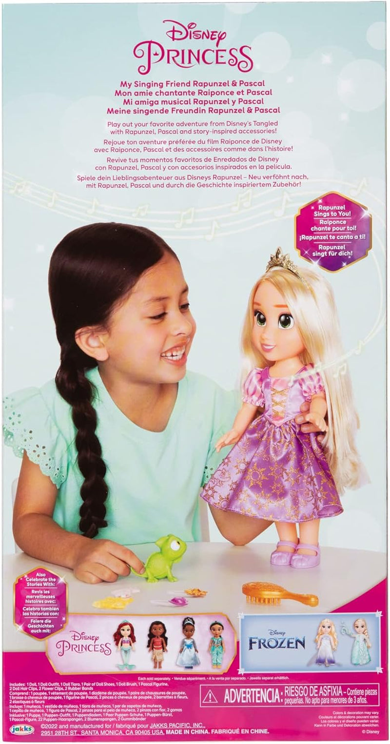 Disney Princess Singing Rapunzel Doll 35 Cm, Sings "I See the Light", Includes accessories for more fun, Perfect for girls over 3 years old, Purple Dolls Naty Shop