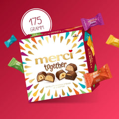 Merci Together - 1 x 175g - Filled chocolates in five varieties with fine milk chocolate - Chocolate pralines to share and give as gifts