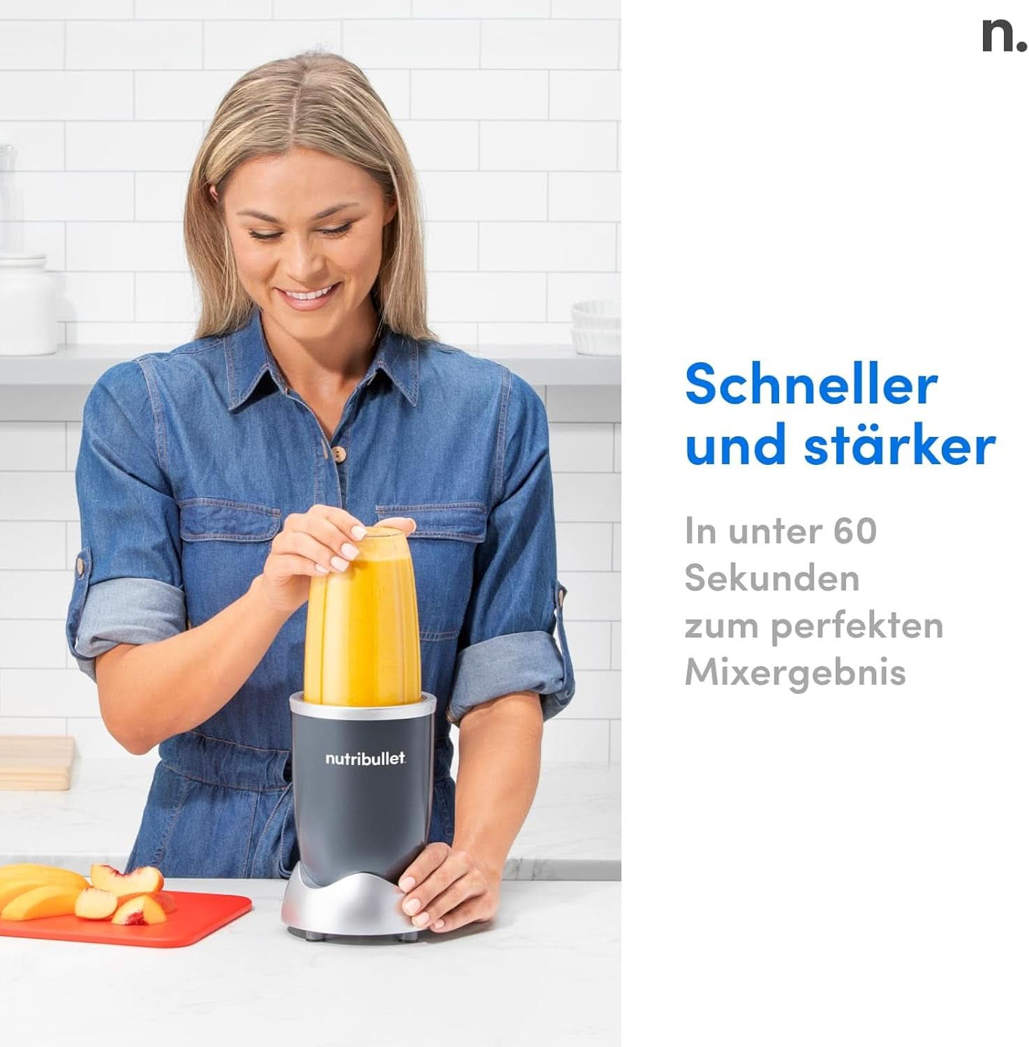 Nutribullet Original, Elektrischer Mixer, Zerkleinerer, Smoothiemixer, Smoothie Maker, 600 W Leistung, Einfach Und Schnell in Der Anwendung, Kompakt, Leicht Zu Reinigen, NB603DG Bucatarie Naty Shop