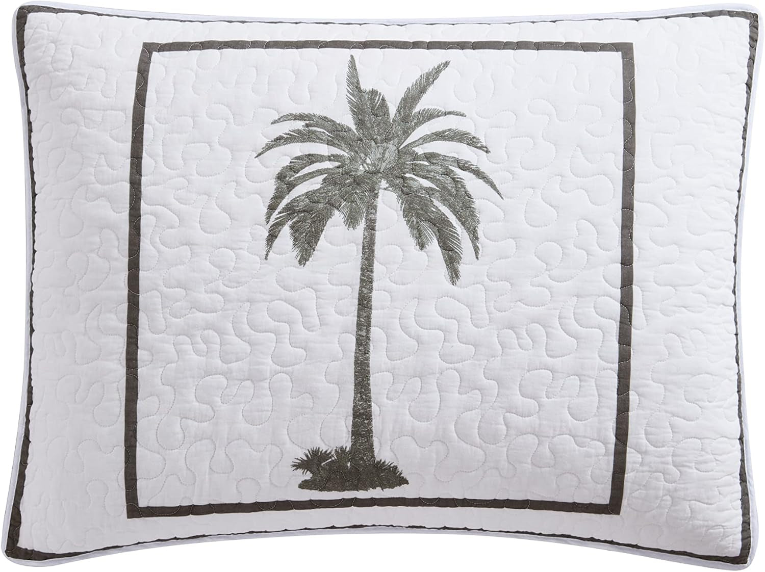 Tommy Bahama Palm Island Collection | Comforter - 100% cotton, reversible, soft and breathable, pre-washed for extra softness, king size bed, gray Duvets and quilts Naty Shop
