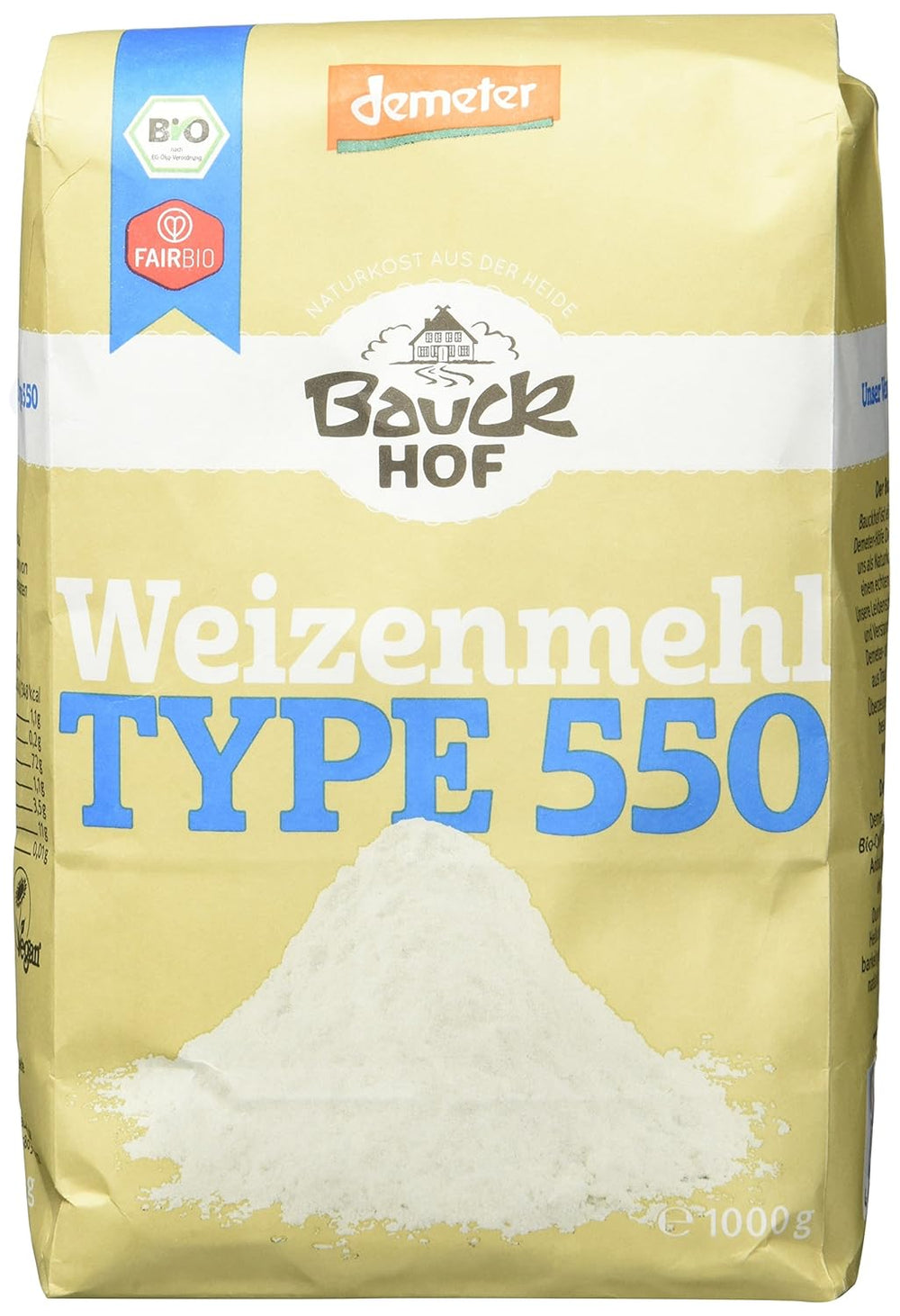 Wheat flour Hof type 550 Demeter, 1 kg