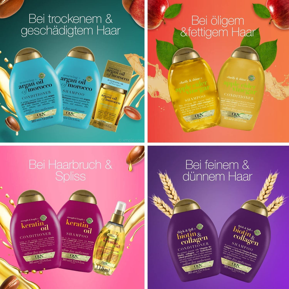 OGX Clarify & Shine Apple Cider Vinegar Shampoo, Apple Cider Vinegar Hair Care Shower & Bath Naty Shop