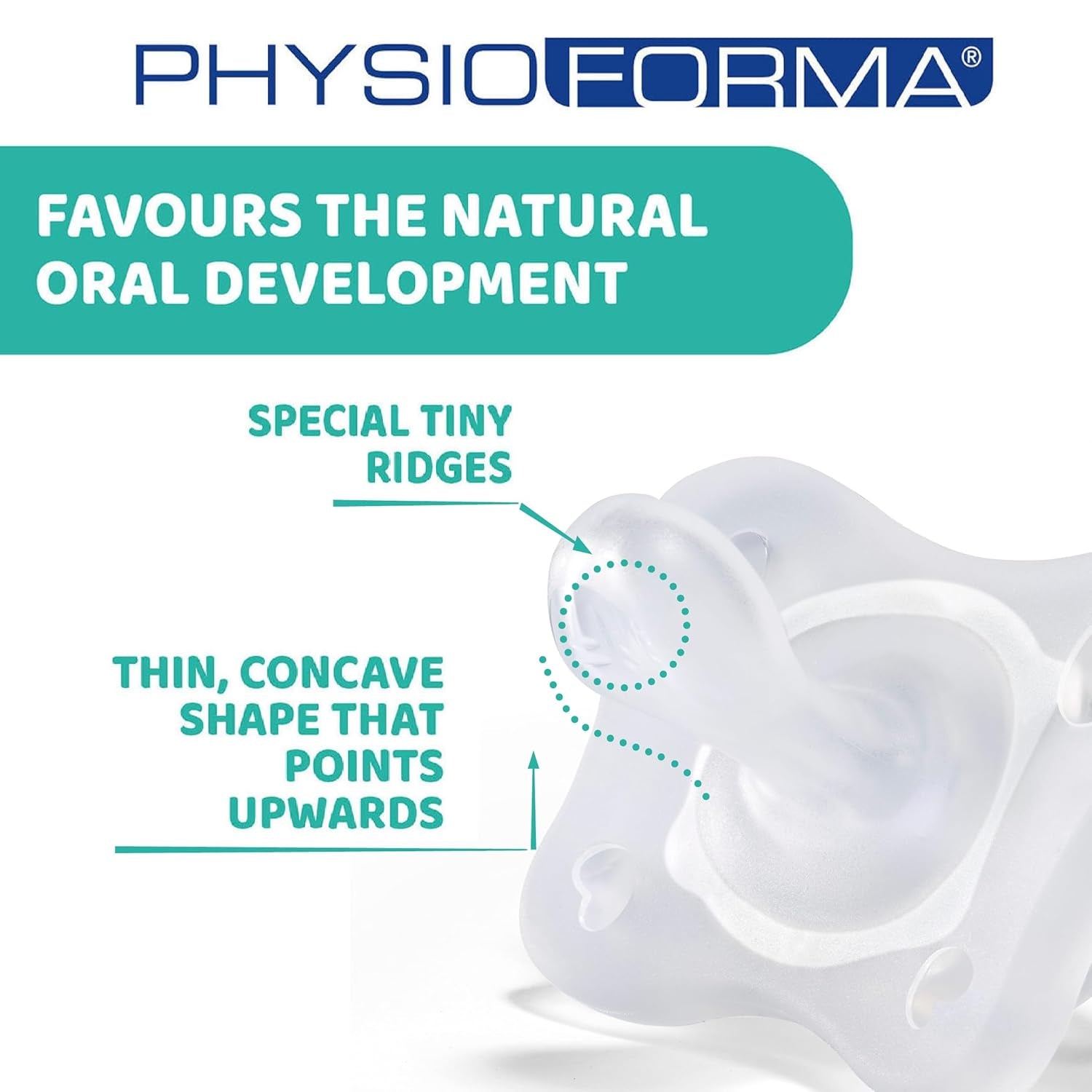 PHYSIOFORMA MINI SUSPENSIE MOALE PURGE, LUMINOASĂ, 2-6M, 100% SILICON, 2 BUC.