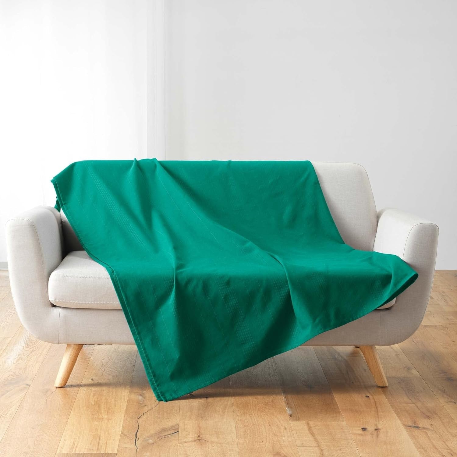 Douceur D'Intérieur, Blanket (220 X 240 Cm) Lucile Curry, Polycotton, Unicolor Beds and Blankets Douceur d'Intérieur Emerald Green 180 X 220 Cm
