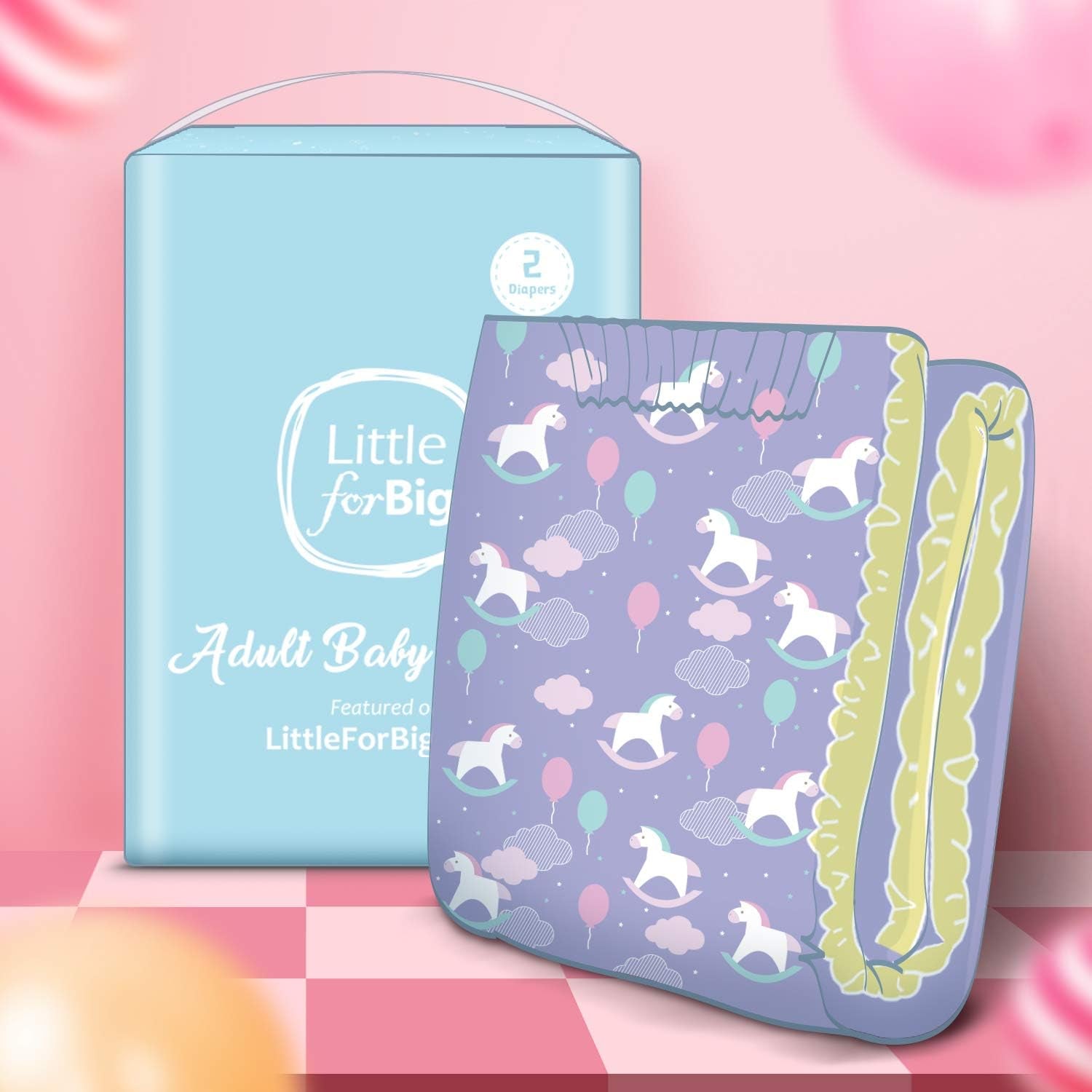 Adult Printed Diapers 5500-5800ml 10 Pieces - Small Fantasy (M)