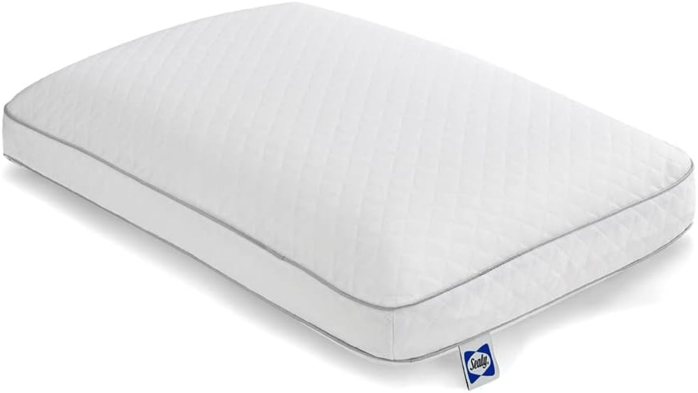 Pernă Sealy Essentials din spumă cu memorie, standard, albă, 2 bucăți Perne standard Naty Shop