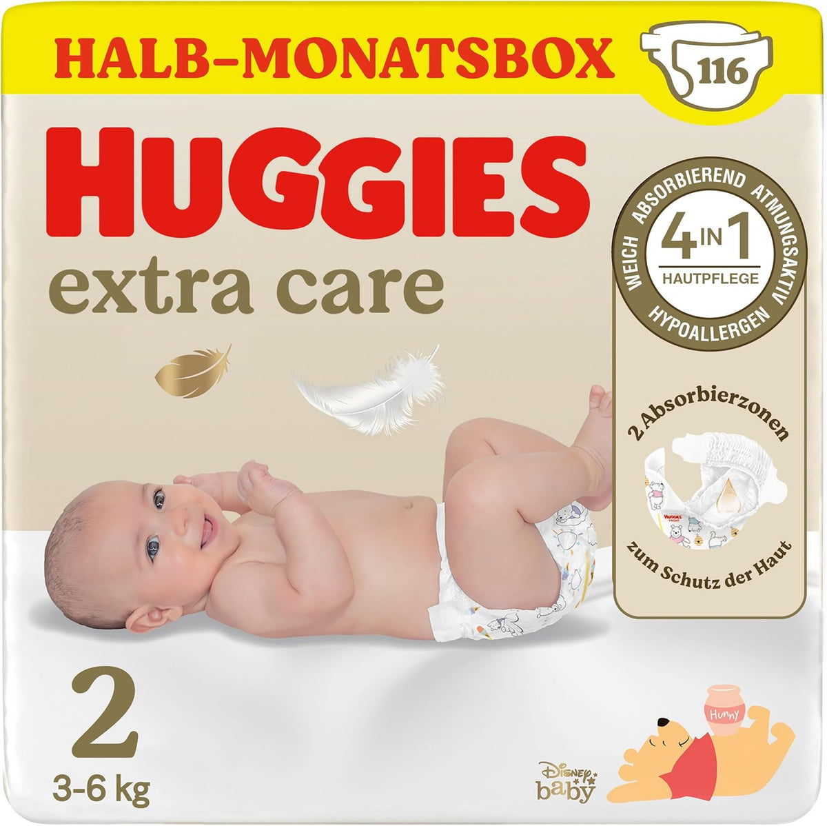 Huggies Newborn Diapers, Size 2, 116 Diapers (2 x 58), Half Month Box