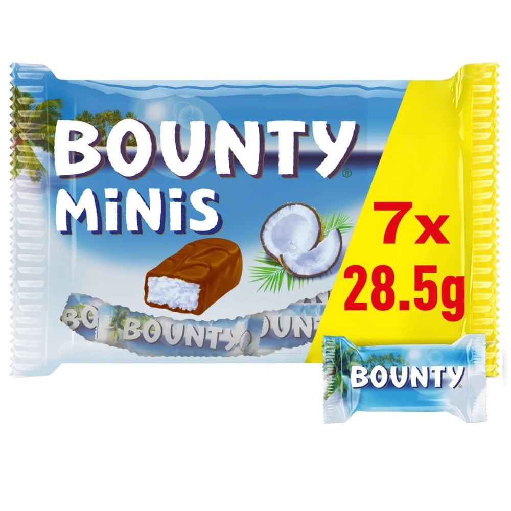 Bounty Minis Chocolate Bulk Pack, Fine Coconut Mini Chocolate Bars, 227g, Chocolate Gift Idea, Chocolate Bulk Pack
