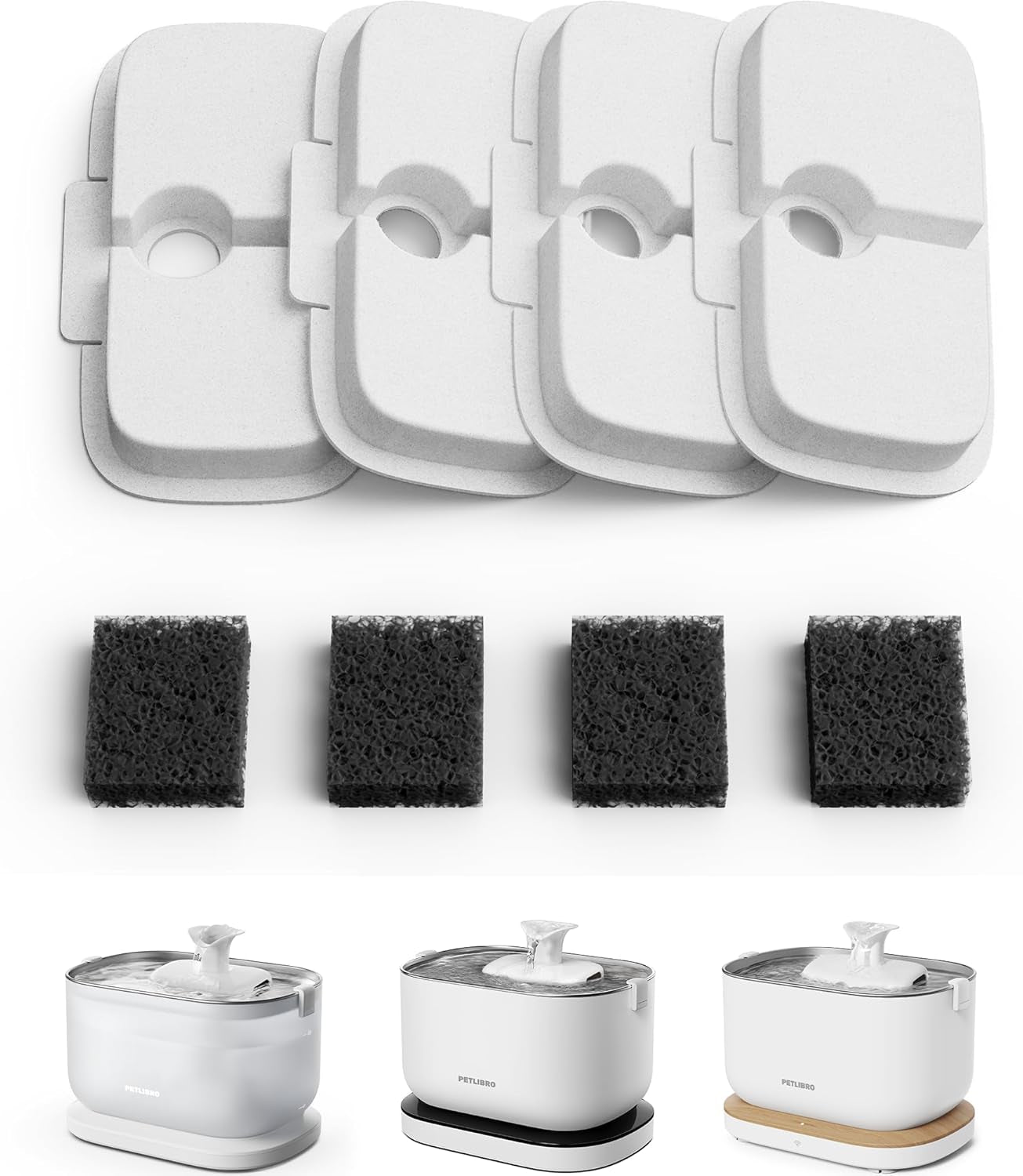 PETLIBRO Filter Katzenbrunnen 8er Pack für Dockstream Trinkbrunnen für Katze PLWF005, PLWF115, PLWF105, PLWF305, 4-Monats-Set PETLIBRO Trinkbrunnen Filter Ersatzfilter für Katzentrinkbrunnen