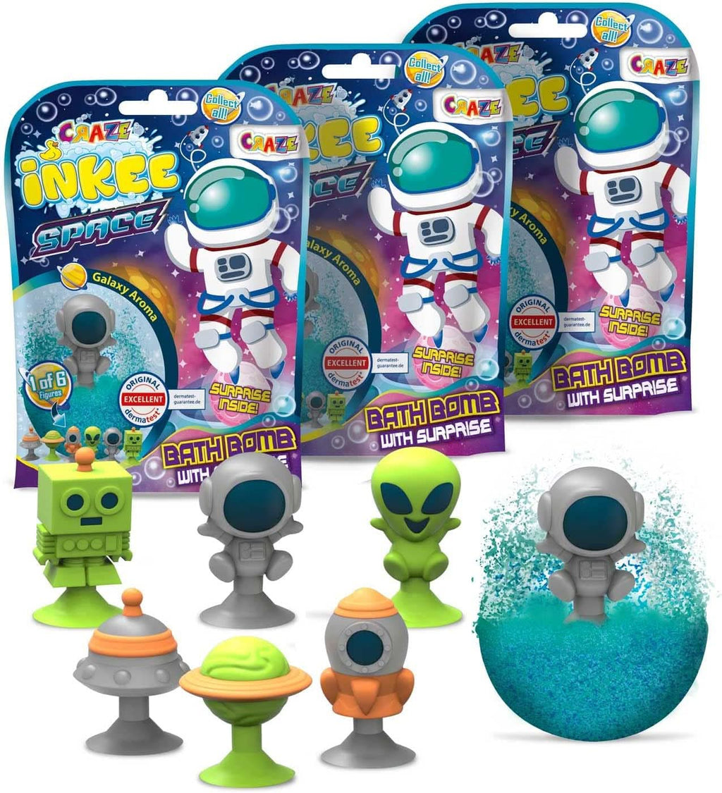 INKEE SURPRISE DINO, bombă de baie în formă de oucu figuri de dinozaur si surprize, 100 grame Duș și baie Naty Shop 3 x Spatiu