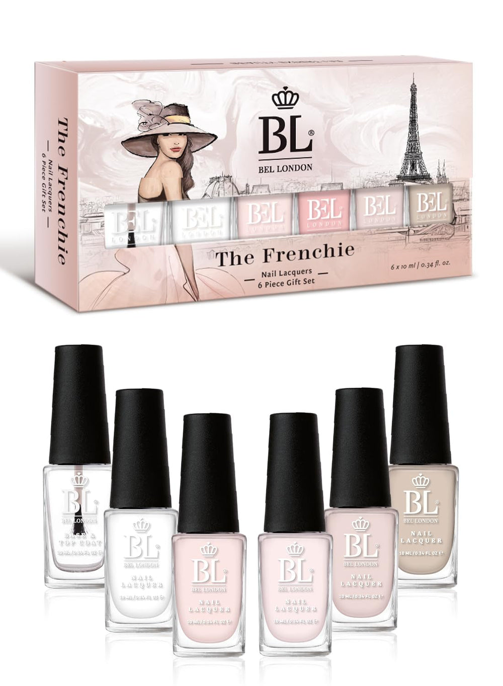 Bel London Urban Legend - Set de ojă cu uscare rapidă - Set de ojă non-toxice, ecologice și normale, fără lumină UV, pentru o manichiură perfectă acasă, 6 culori