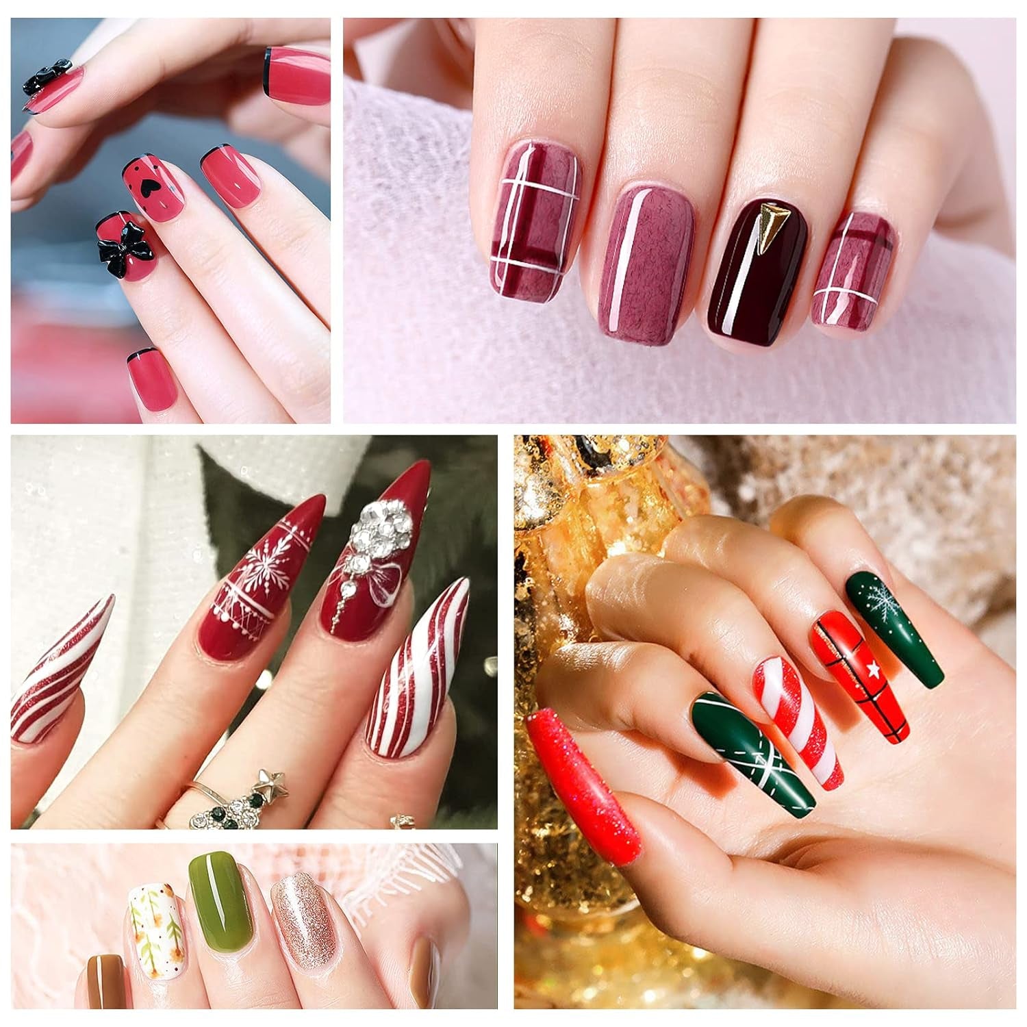 Sularpek Nail Art Liner Pinsel, 5 Stück Profi Detail Fine Nails Gel Nails Brush, Nagel Pinsel Dünn Für Beauty Frauen Nagelstudio (5 Größen, Rosa)