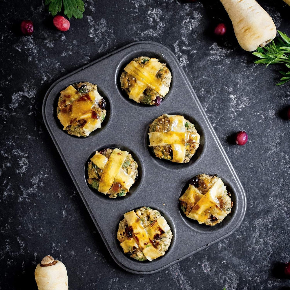 Masterclass 6-Loch-Muffinblech Mit PTFE-, PFOA- Und Bpa-Freiem Antihaftbeschichtung, Robustes 1Mm Dickes Karbonstahlblech, 27 X 18Cm Cupcake-Form Molds and trays for baking Naty Shop