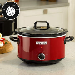 Crock-Pot Slow Cooker, 2 Temperature Settings + Keep Warm Function, 3.5 Liter (3-4 People), Red [SCV400RD] Slow Cooker Naty Shop