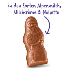 Milka Mini Santas – Alpine milk mix, milk cream and hazelnuts in festive individual packaging – 120g
