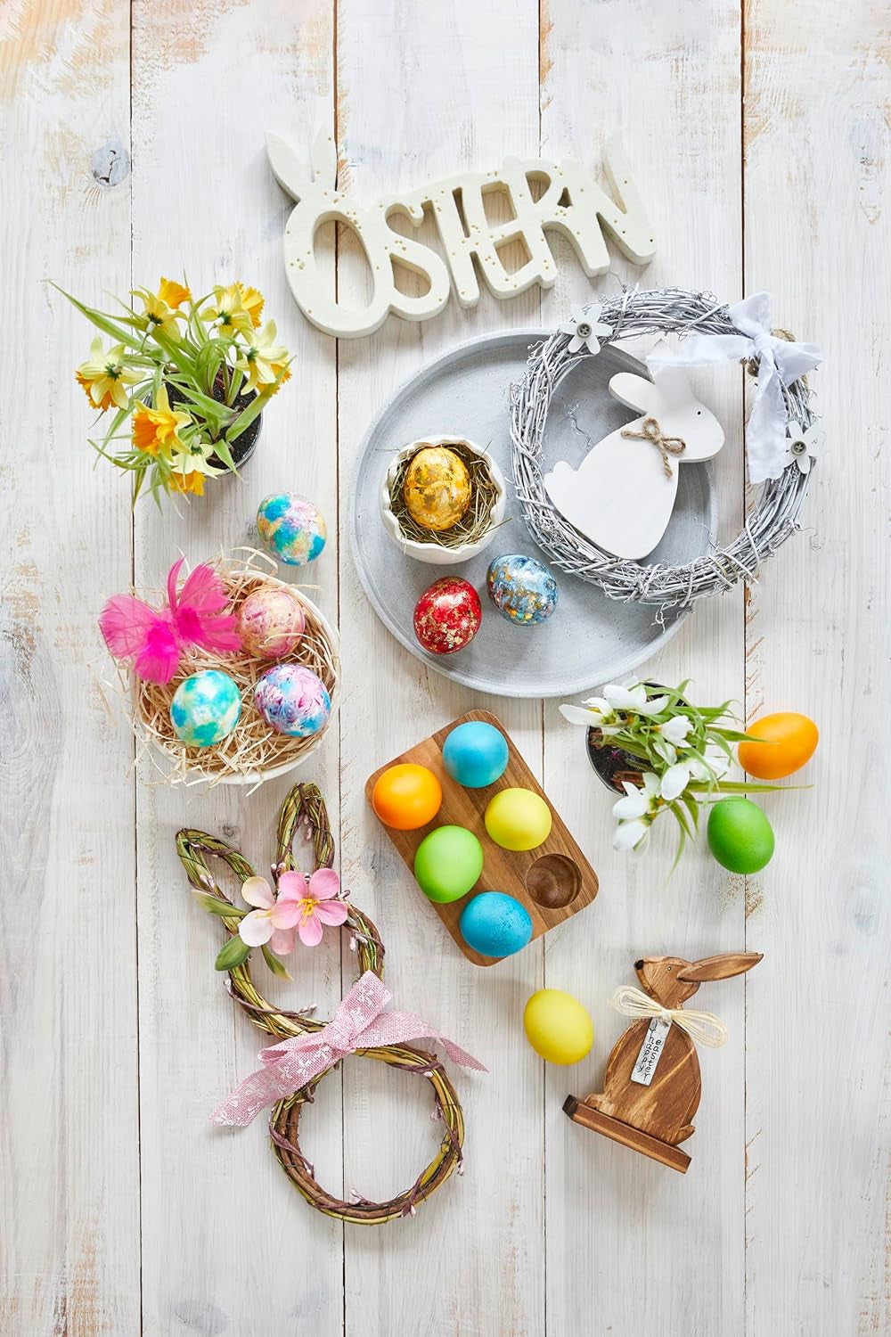 Culori de ou Heitmann, culori strălucitoare - 4 sticle de coloranți de ou (galben, portocaliu, verde, albastru), 2 intensificatori de culoare, 4 pungi de colorant, 4 cleme