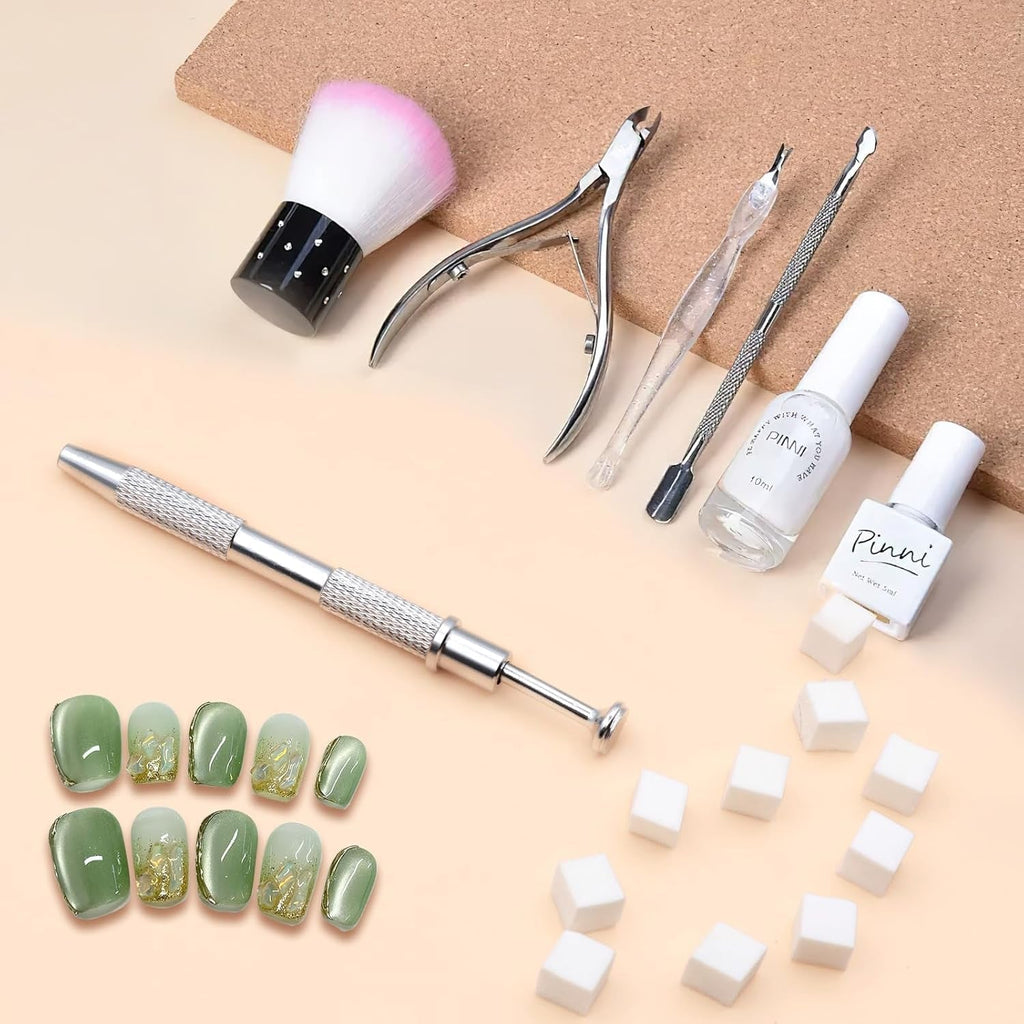 KASURE 300 Stück Nail Art Schwamm, Metall Mit Greifer Nagel Pinsel, Nageldesign Zubehör Für Nail Art, Schwammpinsel Für Farbverlaufs-Nageldesign