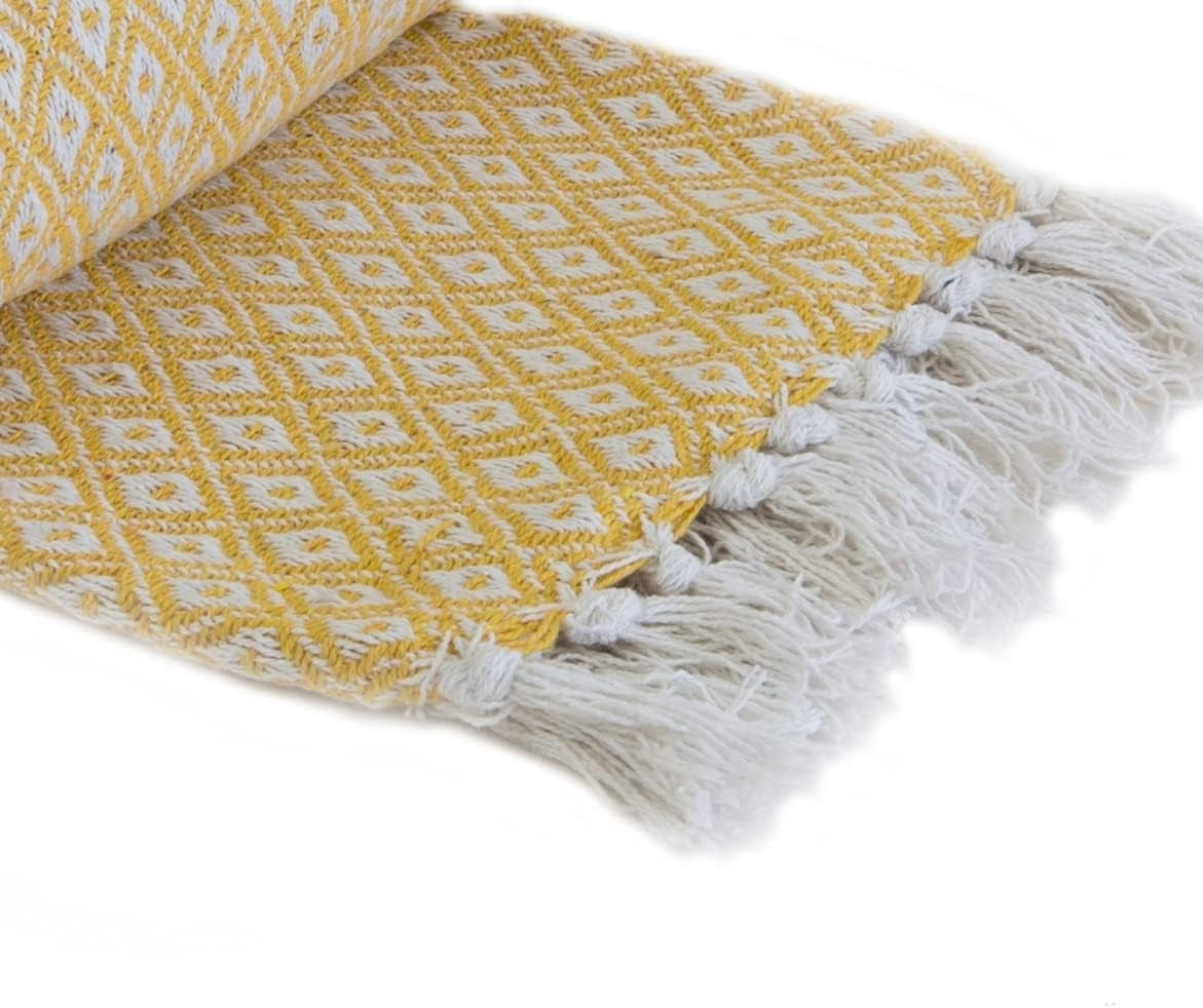 Cuvertură de pat, bumbac, ocru, 90X100 (228X254Cm) Paturi si Cuverturi Emma Barclay