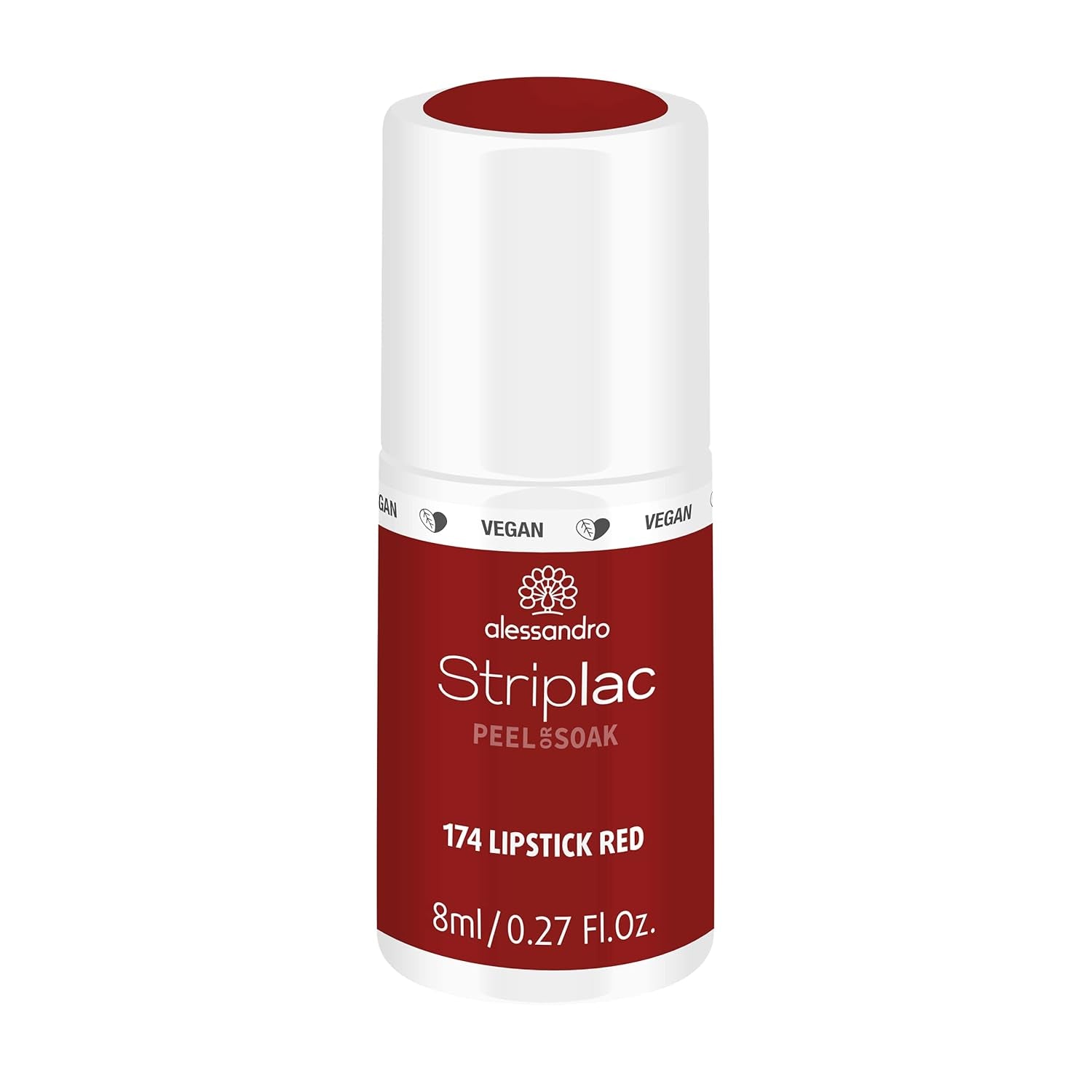 UV nail polish alessandro Striplac Elegant Ruby - Delicate and long-lasting - Easy removal thanks to peel-off removal technology - Vegan and cruelty-free - 8 ml