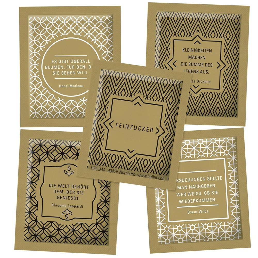 Hellma Zucker-Sachets Goldline 750 Stk. Je 3.6 G – 3.6 Kg Vorrats-Box - Zuckertütchen Einzeln, Für Kaffee Oder Tee Sweeteners Naty Shop