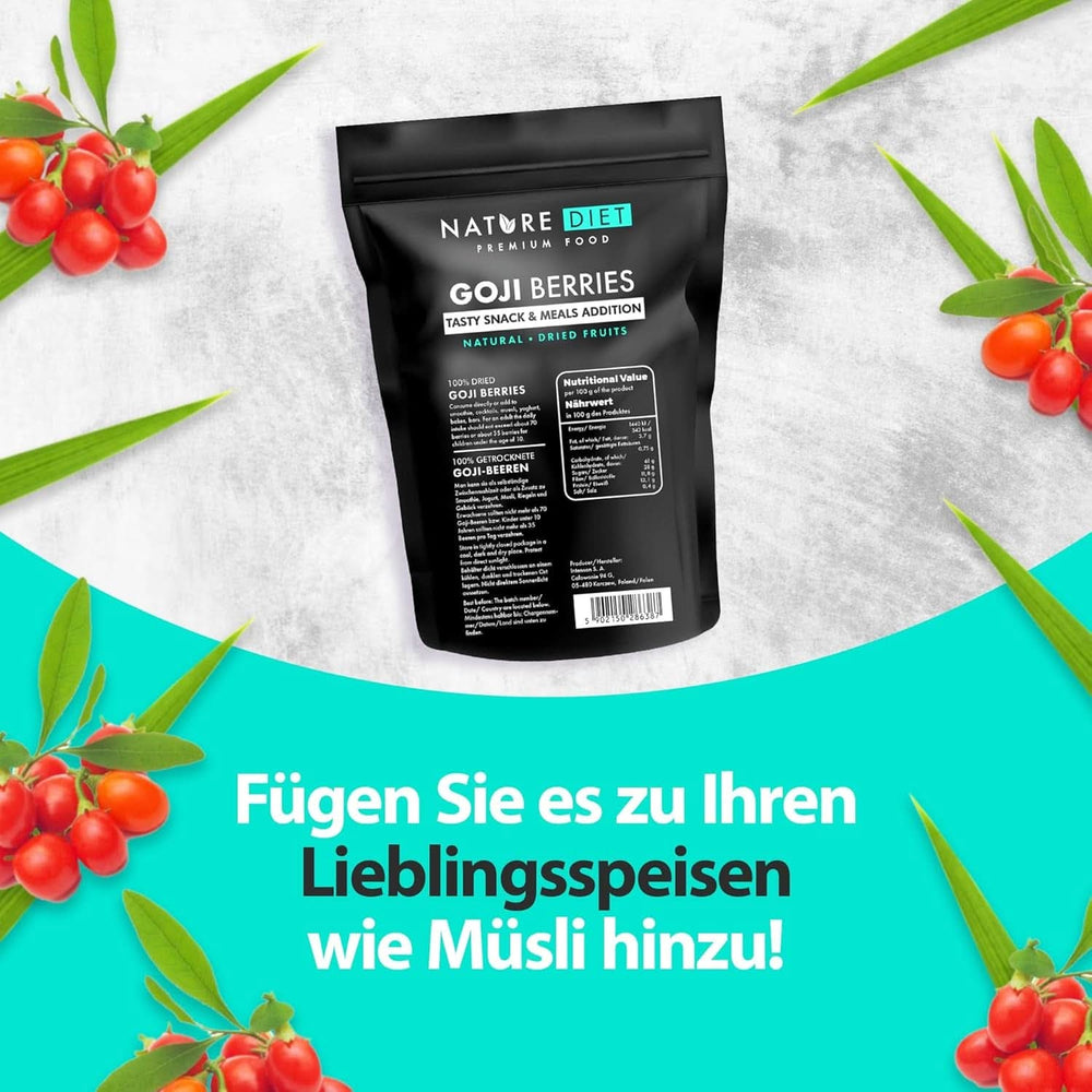 Nature Diet - Goji berries 1000 G | Dried berries Naty Shop dehydrated products