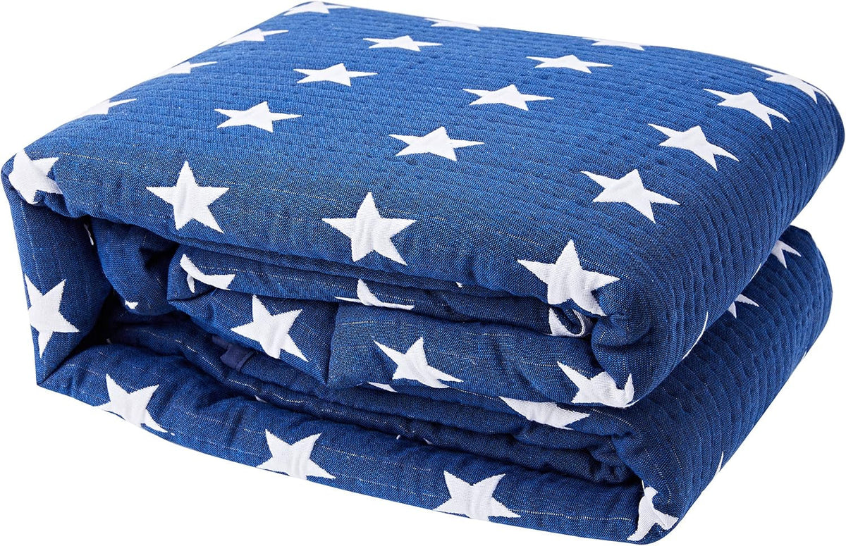 VIALMAN bed cover Sofia 10 king size bed | star quilt | quilt size 250 X 270 cm | bed cover & sofa throw navy blue Beds and Covers Besuche den VIALMAN-Store Navy blue 250 X 270 Cm