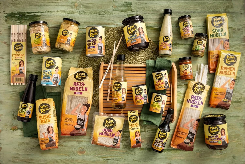 Wan Kwai Wide Rice Noodles 250g – Authentic variety for Pad Thai, soups and more. Vegan and gluten free. Ready in 8 minutes.