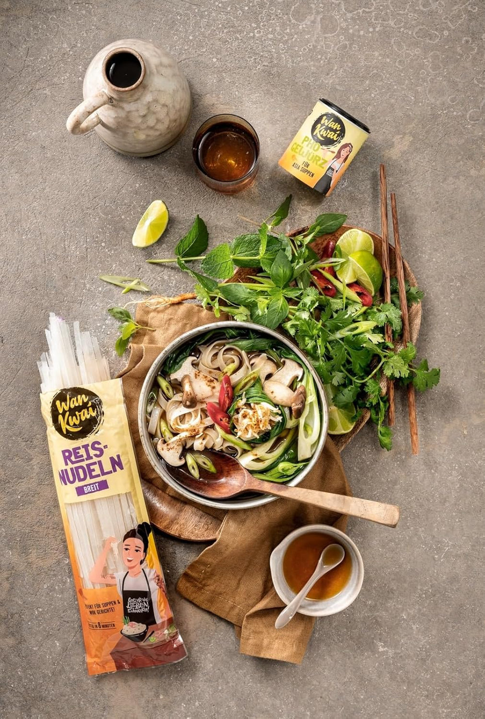 Wan Kwai Wide Rice Noodles 250g – Authentic variety for Pad Thai, soups and more. Vegan and gluten free. Ready in 8 minutes.