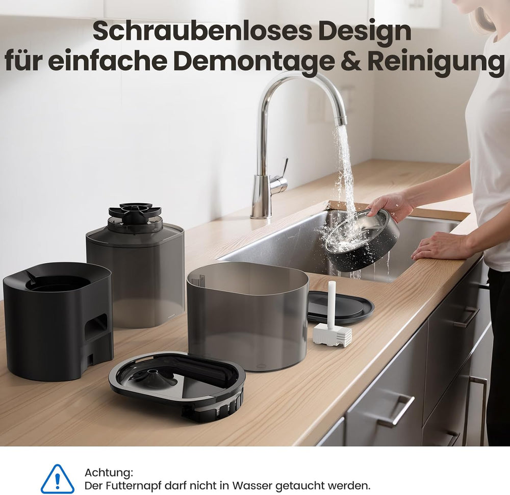 3L Automatischer Katzenfutterspender 2.5L Katzenbrunnen-Set, geräuscharmes App-steuertees Fernfütterungsgerät mit 10 Mahlzeiten per Tag, Anti-Verstopfungs-Design, ideal für Katzen & Welpen