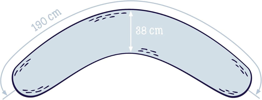 Julius Zöllner pernă de alăptare din jersey aprox. 190 cm | umplutură 42 litri microperle Eps | Fabricat în Germania | capac din jersey 100% bumbac Accesorii Hrana si Alaptare Bebe Naty Shop