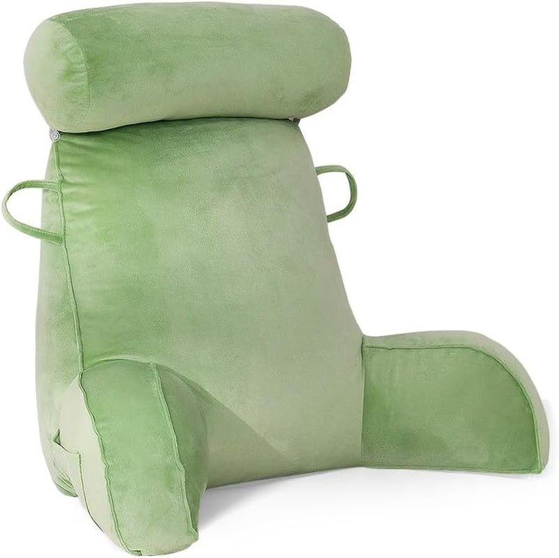 Pernă de citit Mingfuxin pentru pat, pernă de pat cu rolă detașabilă pentru gât și braț de susținere superior pentru a sta în pat, canapea, podea, pernă de citit cu spătar pentru adulți, pernă de spate pentru citit, vizionat la televizor