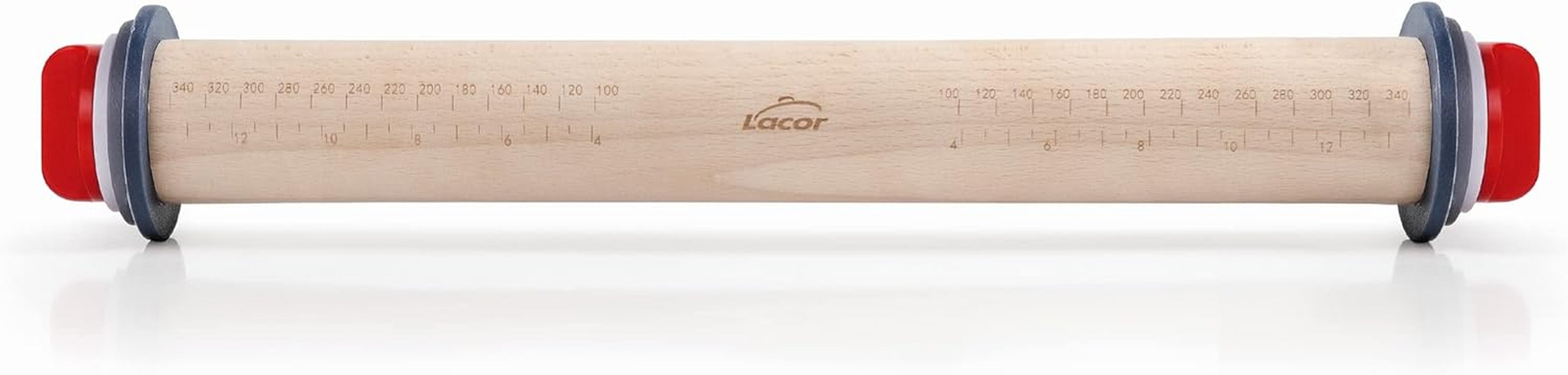 67142 Teigroller Buchenholz 34 cm with Weinring, Holz, Brown, 42 x 6 x 6 cm