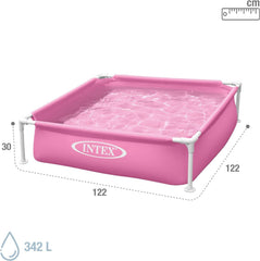 Intex 57172NP - Piscină Mini Frame Roz, Oțel și PVC, Roz, 122x122x30 cm