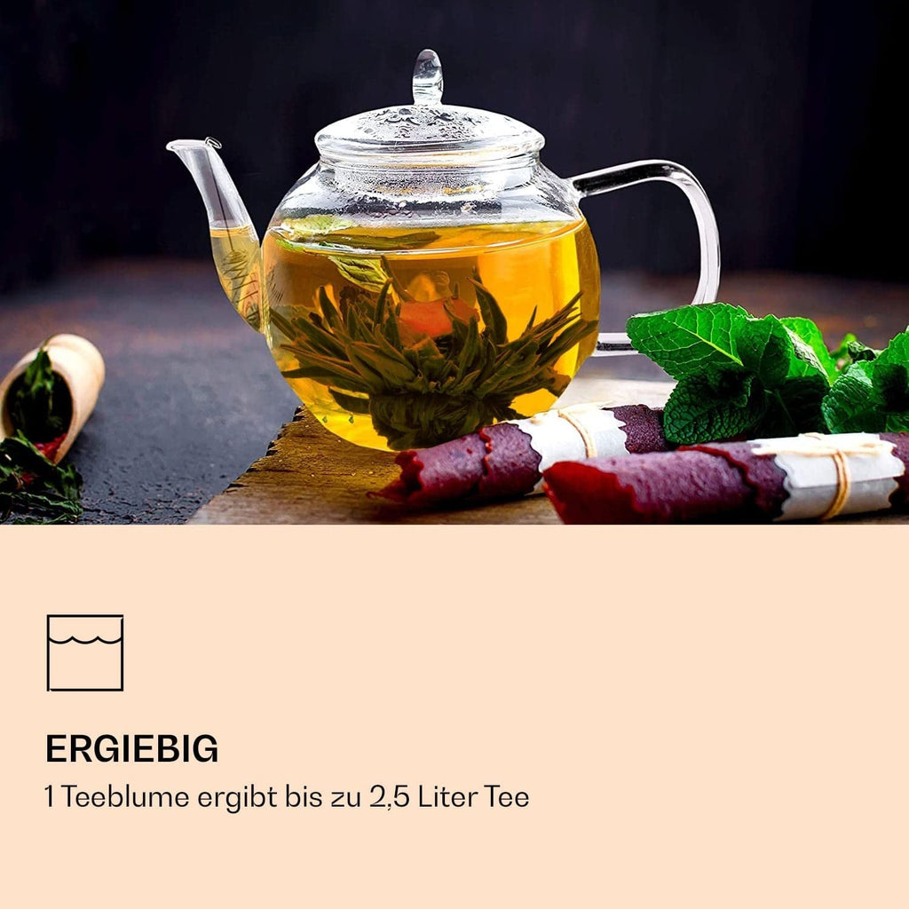 Feelino Cutie mixtă elegantă cu 6 bucăți - Flori de ceai Feelino White într-o cutie superbă de degustare și cadou cu 6 trandafiri de ceai alb diferiți, ambalați individual în vid, pachet cu 1 bucată