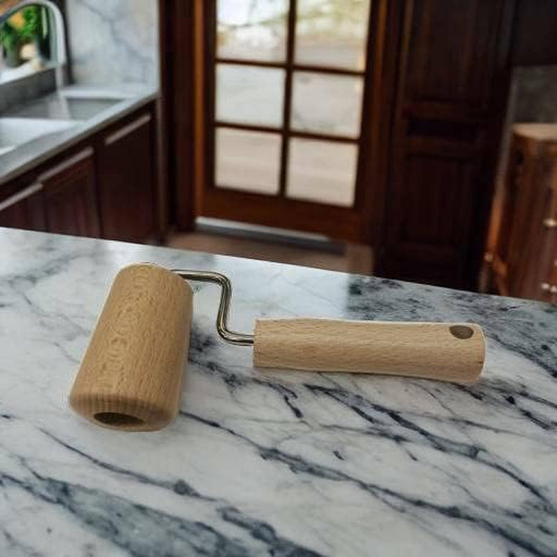 Fackelmann Nudelholz/Teigroller, Holz, 17 x 6.5 x 4 cm, Braun