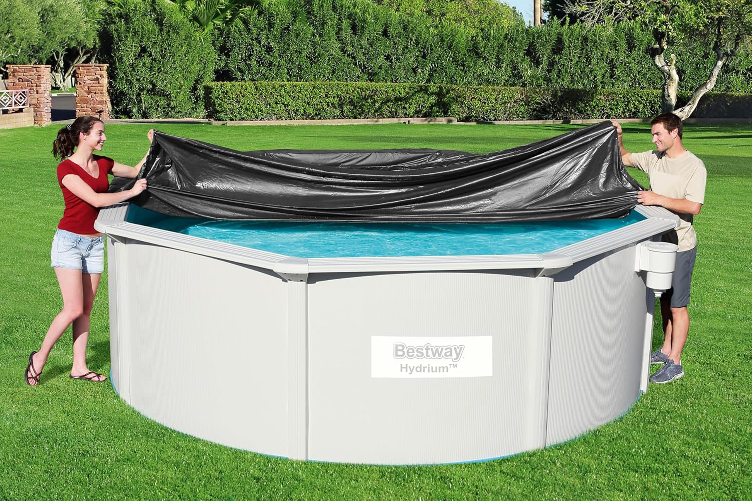 Prelată Bestway din PVC Ø 401 cm, neagră, rotundă