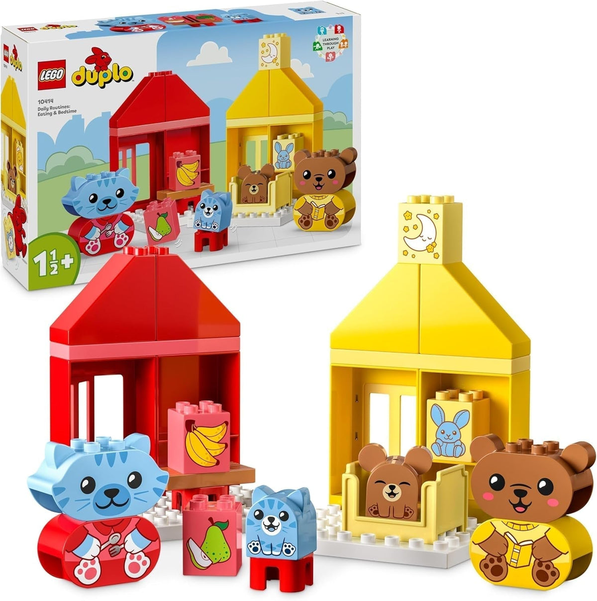 LEGO DUPLO Everyday Routines: Eating & Bedtime, toddler learning toy to encourage social and emotional development, with 4 animal figures, gift for children from 18 months 10414 Building sets Besuche den LEGO-Store Default title
