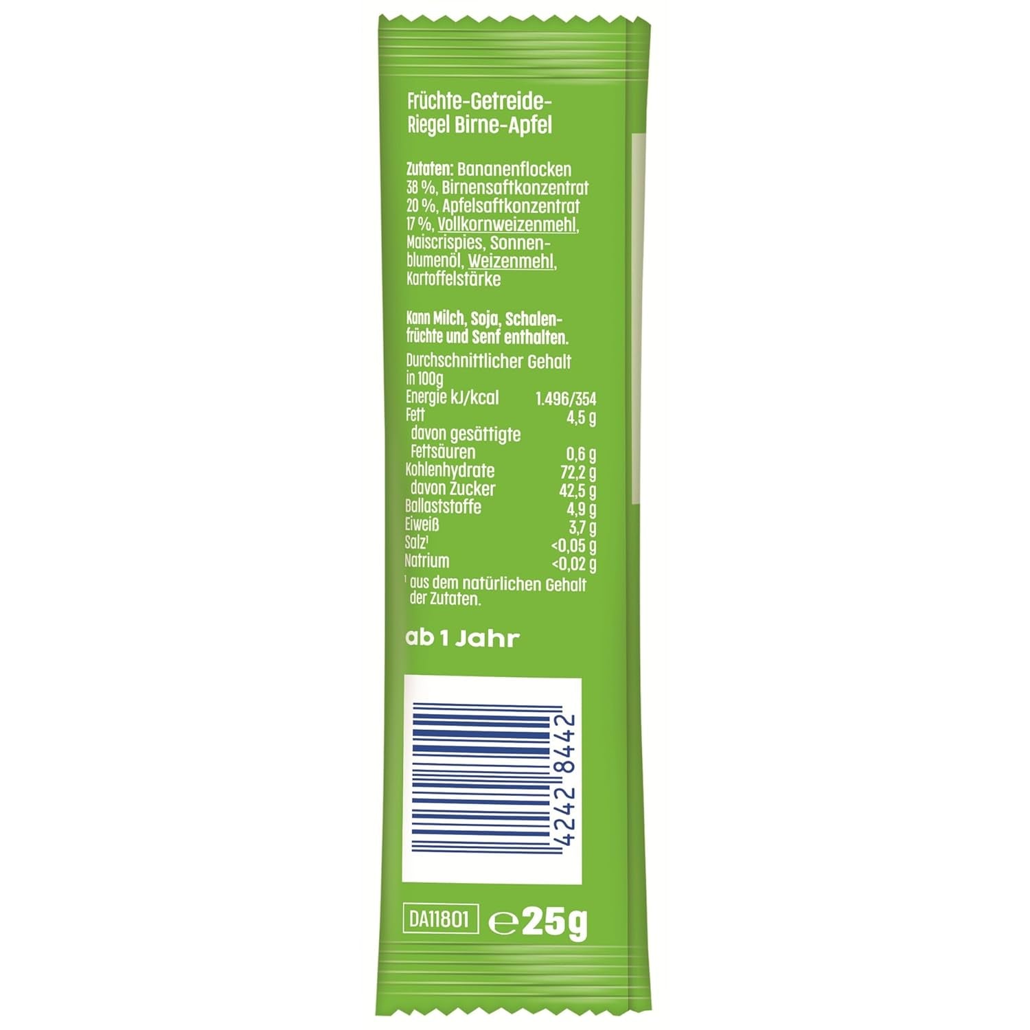 Pear-apple fruit bars (20 x 25g), sweetened only with fruit, perfect snack between meals, prepared from strictly controlled and selected ingredients.