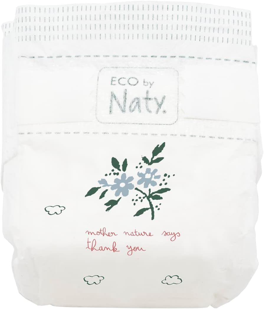 Eco by Naty Premium Disposable Diapers for Sensitive Skin, Size 5, 11-25 kg, (1 x 22 pieces)