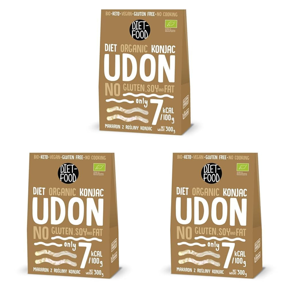Udon Shirataki Konjac Noodles Bio 385g - Low calorie, gluten free, vegan - made from konjac root, rich in fiber DIET-FOOD