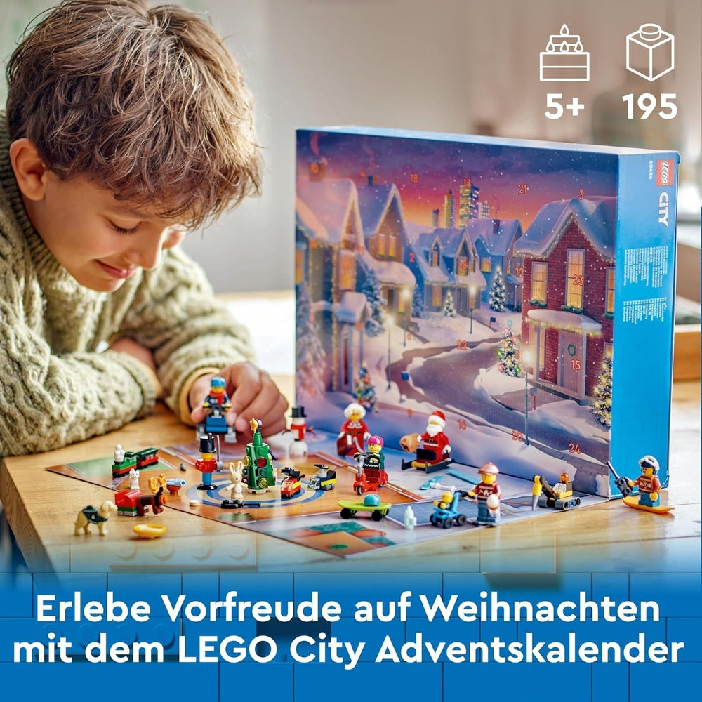 LEGO City Advent Calendar 2024, Advent gift for children from 5 years old, 24 surprises, minifigures in Christmas overalls, Santa Claus and Mrs. Santa Claus, Christmas gift 60436 Building sets Besuche den LEGO-Store