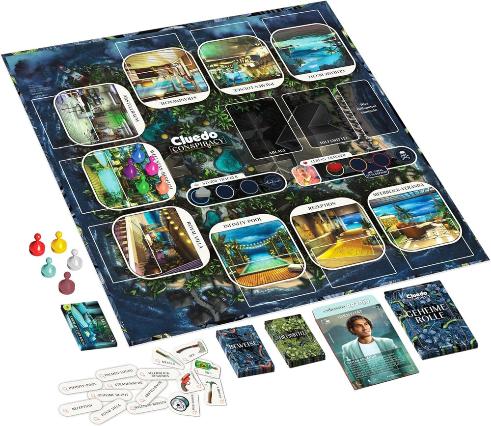 Cluedo Conspiracy Board Game by Hasbro Gaming for Adults and Teens, German version of the mystery game, for 4-10 players and ages 14 and up